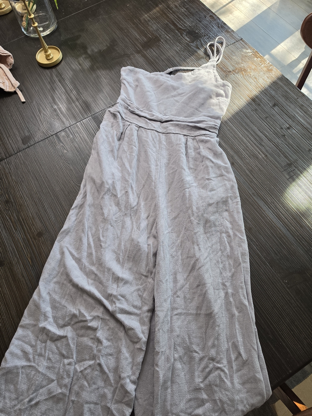 Light Gray Women's Jumpsuit with Spaghetti Straps